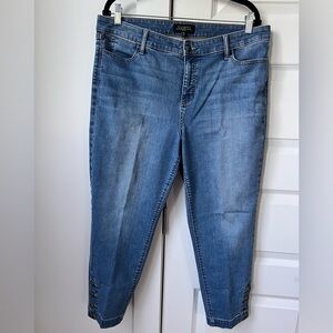 Talbots Flawless Slim Ankle Jeans – Light Wash Button-Hem 16P